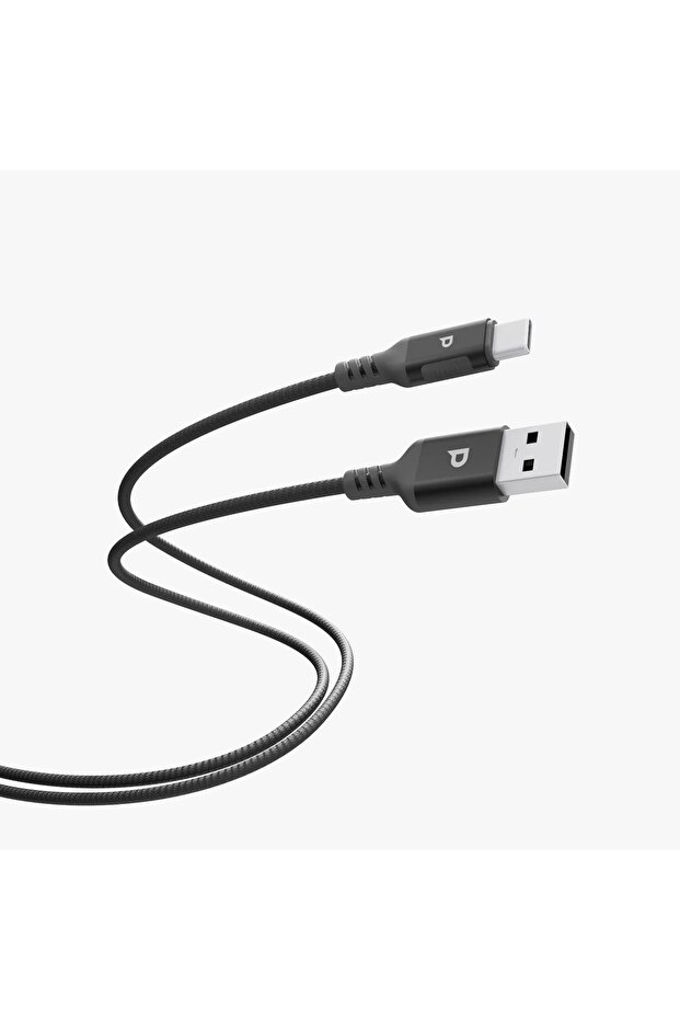 USB-A to USB-C Metal Plug Nylon Braided Cable 2 Meter