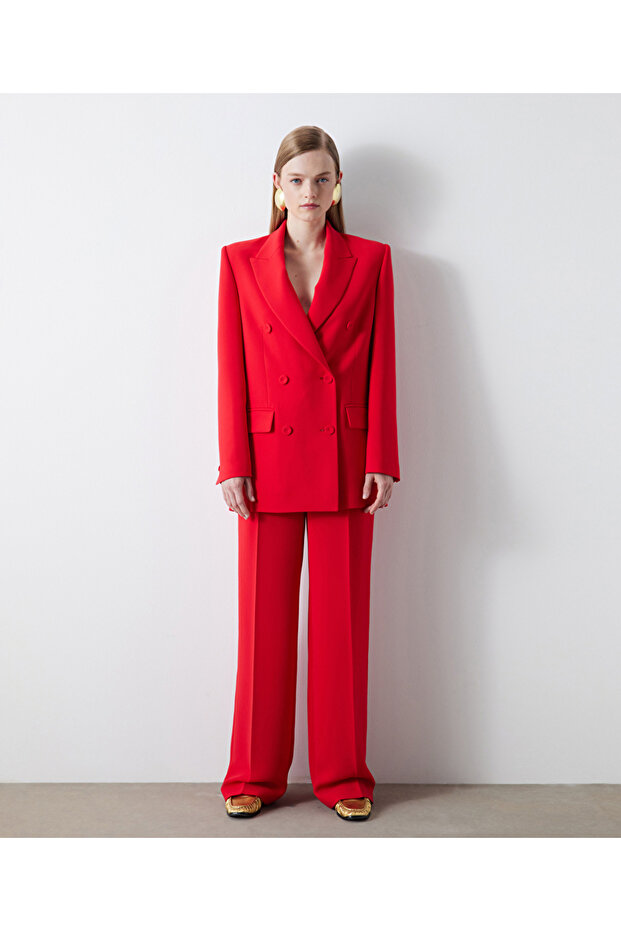 Double-breasted blazer with button accessories - 5