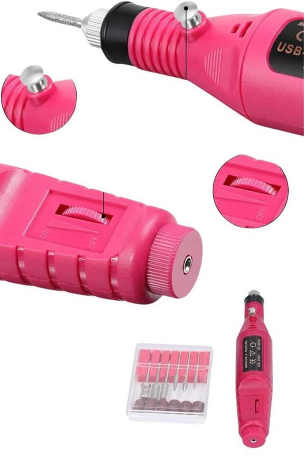 Electric Professional Manicure Pedicure Kit Replaceable Head Option - 3