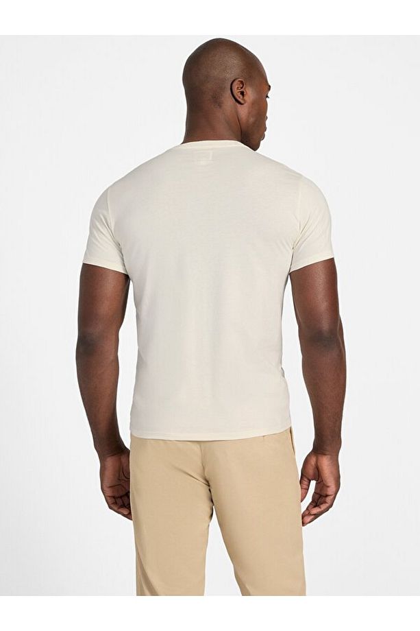 SS EMB PIMA CREW Erkek Bej T-shirt M4GP39K7HD0-G1V7 - 5
