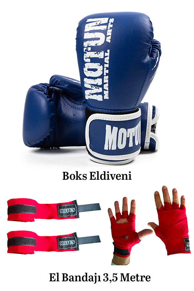 Boxing Gloves and Bandage Set of 2 for Boxing, Kick Boxing, Muay Thai Branches