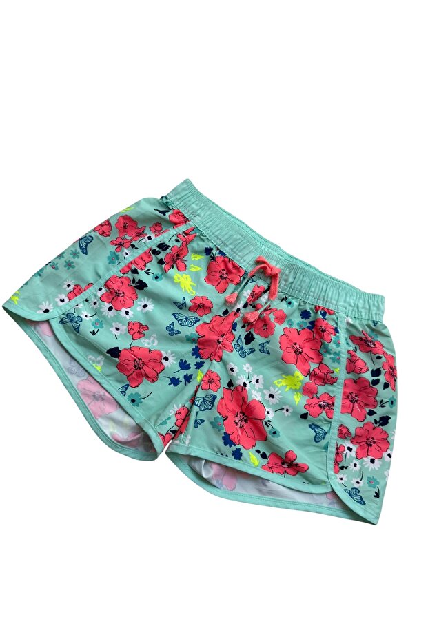 Çiçek desenli plaj şortu - 2