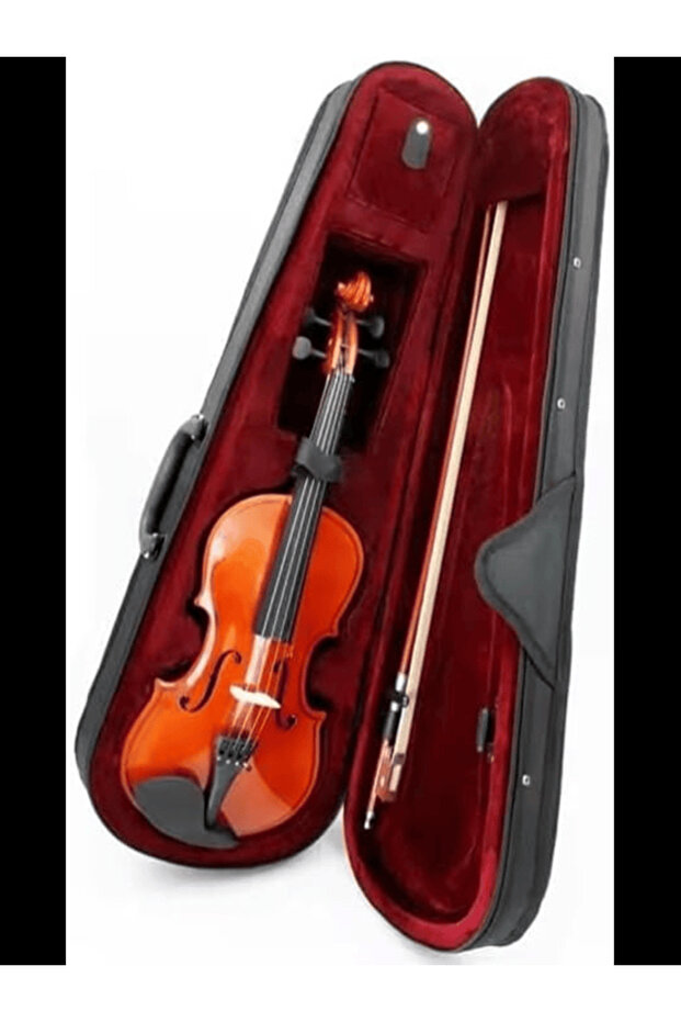 1/4 Size Student Acoustic Violin Set Classic Ergonomic Shape – Natural Finish