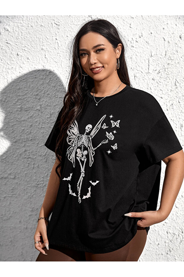 KADIN İSKELET BASKILI TSHİRT - 2