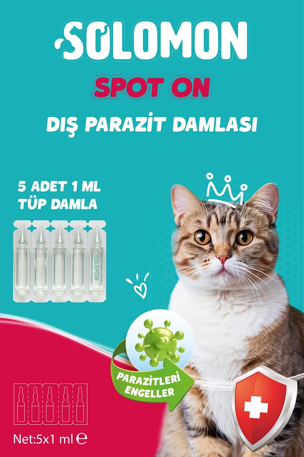 Kediler için Dış Parazit Pire Bit Kene Deri Bakımı Için Bitkisel Damla 5x1 ml - 2