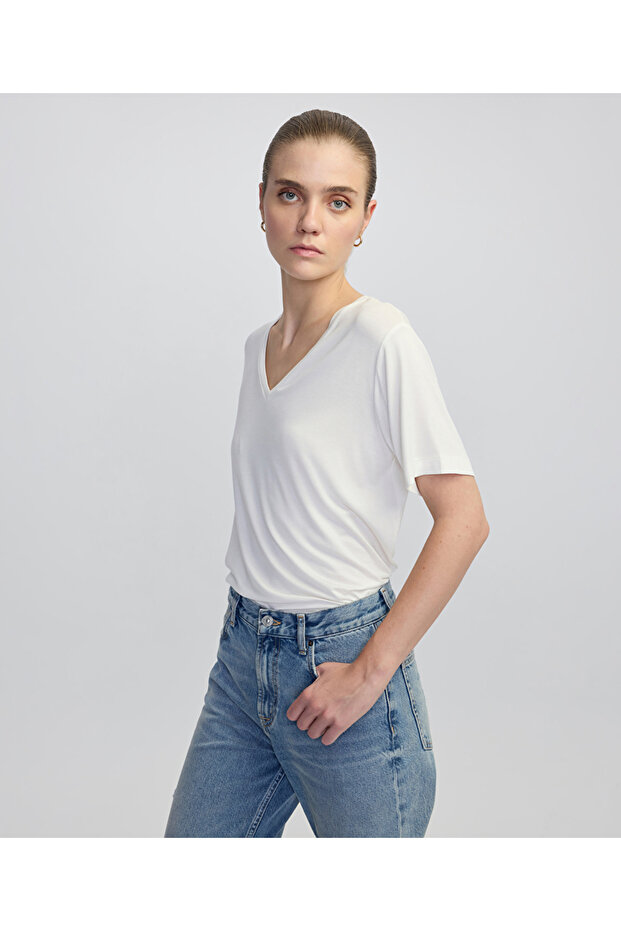 V yaka basic tişört - 5