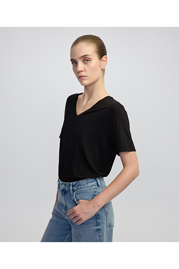 V yaka basic tişört - 5