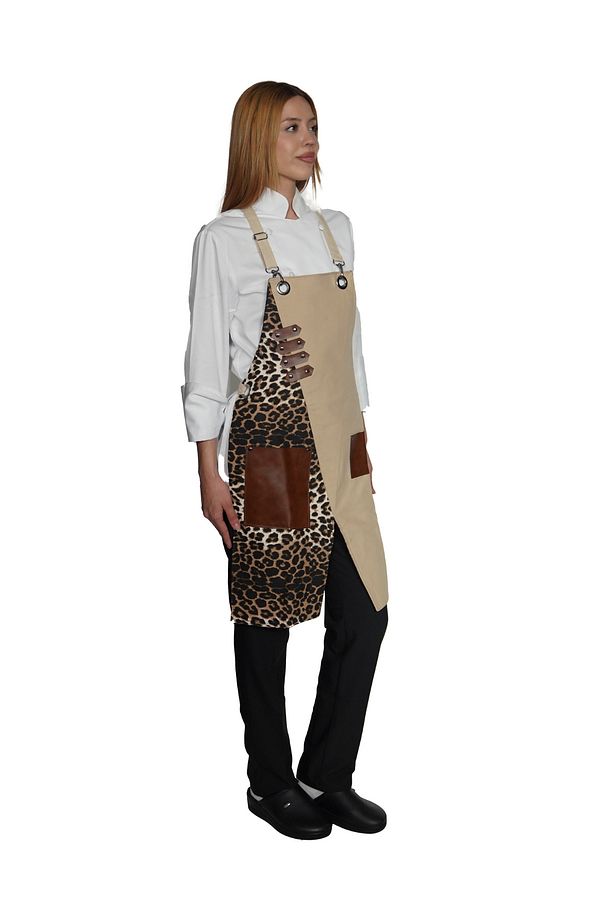 ÇAPRAZ ASKILI ÇAPRAZ KESİM DOUBLE MUTFAK ÖNLÜĞÜ MASTERCHEF MODEL LEOPAR - 2