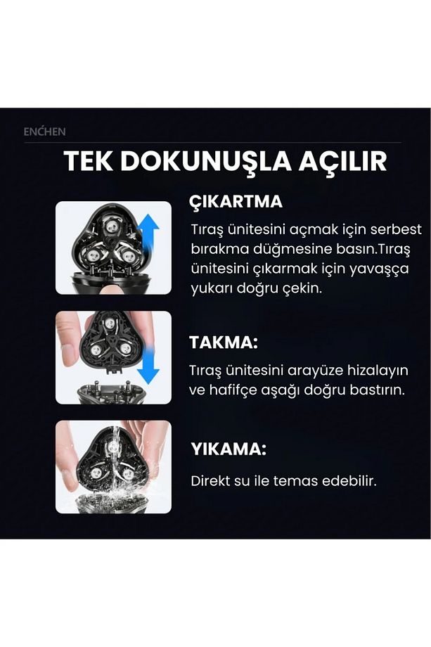 Blackstone-C Siyah Çift Yönlü Kavisli Bıçaklı Şarjlı Tıraş Makinesi - 3