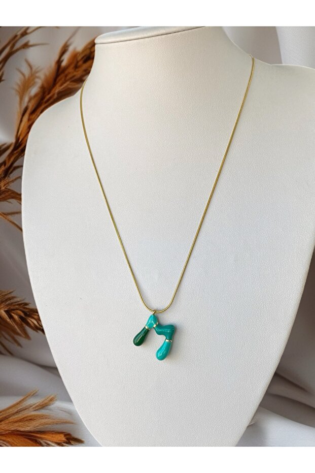 M harfli Çelik Kolye - 2