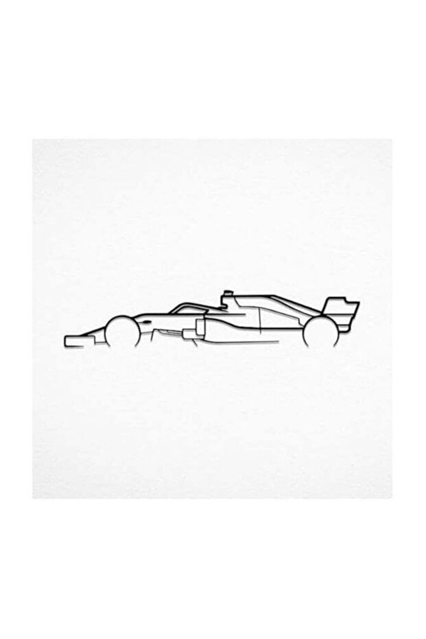 Wooden Wall Art With Self Adhesive Base - Black (Formula 1 Car)