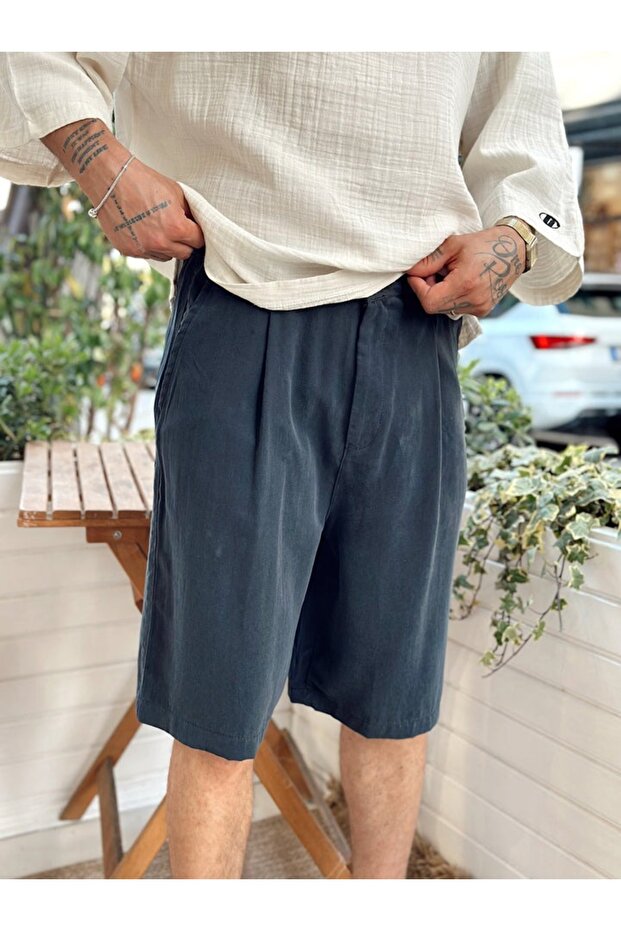 Modal Kumaş Bermuda Şort Kapri - 4