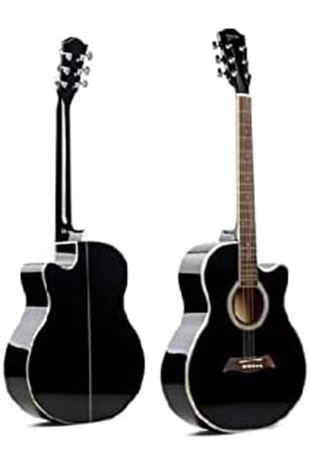 Acoustic Guitar 38'' 6 Strings Wooden Guitar Black