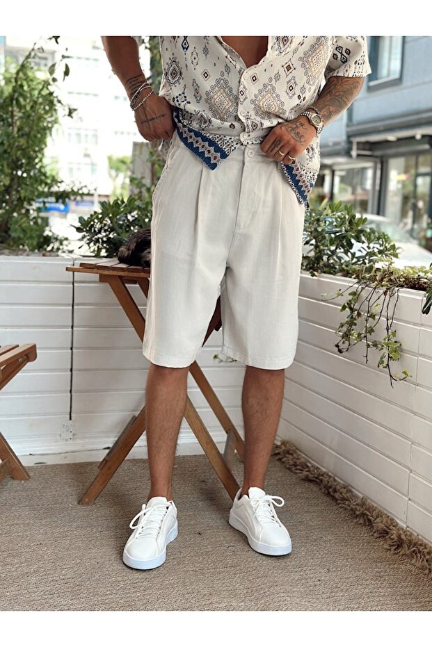 Modal Kumaş Bermuda Şort Kapri - 1