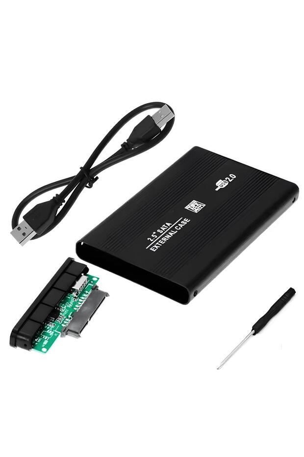 2.0 Harici Harddisk Kutusu 💽 2.5'' USB 2.0 HDD SSD Dönüştürücü Kutu Adaptör - 1