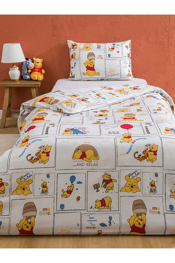 Renkli Winnie the Pooh Baskılı Çocuk Nevresim Seti - 1