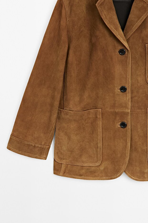 Cepli süet deri blazer - 7