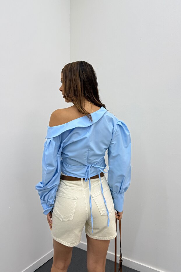 Samira Yüksek Bel Kot Şort - 5