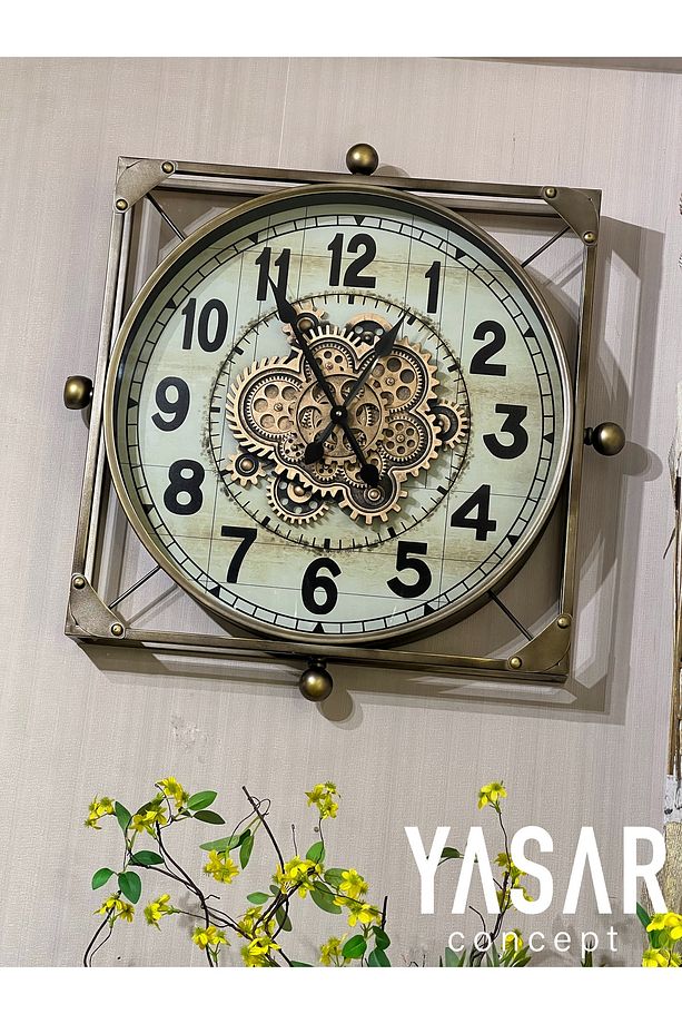 Hawthorne Metal Çarklı Duvar Saati 70x70 Cm - 3