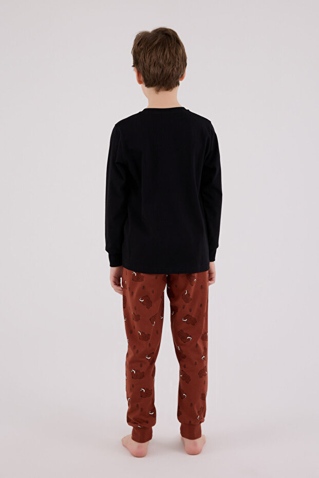 طقم بيجامة أسود للأولاد - 5