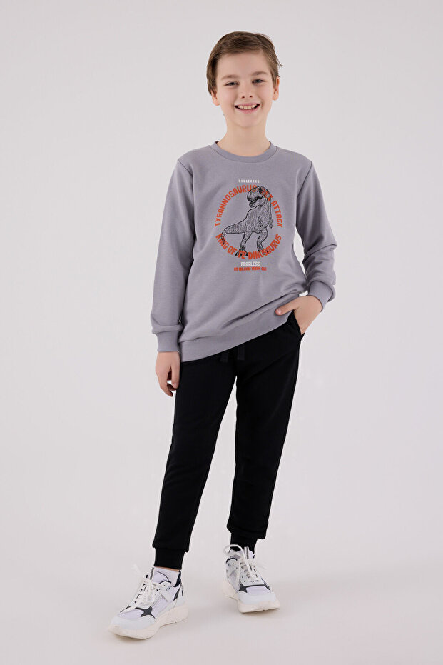Boy's Gray Tracksuit Set - 2