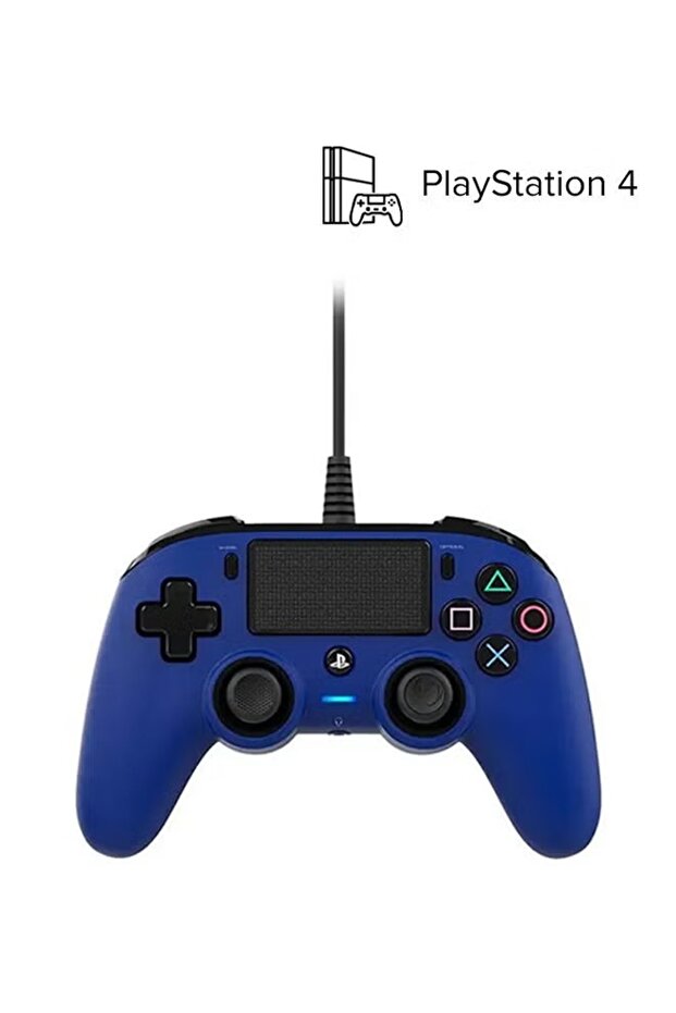 وحدة تحكم سلكية مدمجة لجهاز بلاي ستيشن 4 باللون الأزرق - 2
