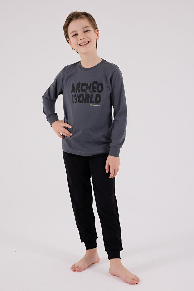 Σετ Πιτζάμες Γκρι Αγόρι - 2