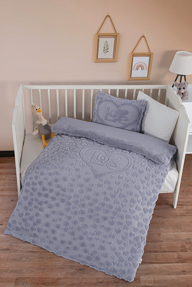 Welsoft Baby Duvet Cover Set - Amor Gray