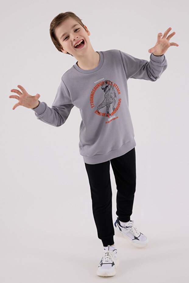 Boy's Gray Tracksuit Set - 3