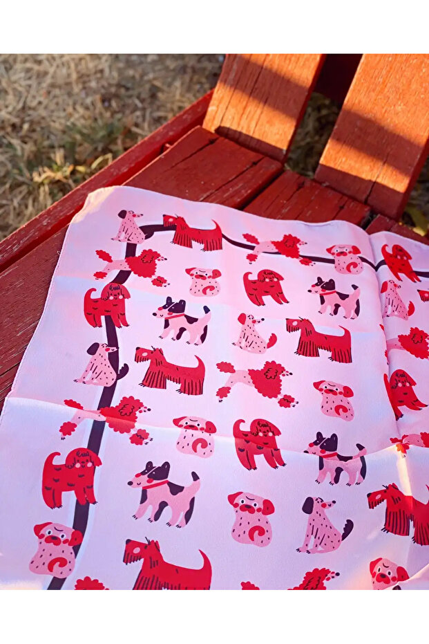 Happy Dogs Satin Scarf