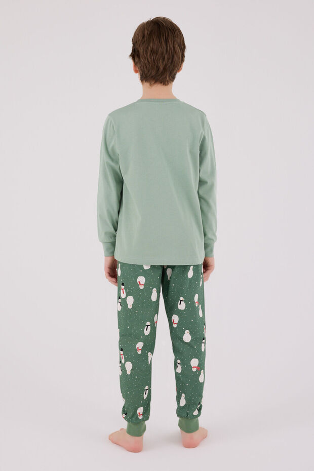 Erkek Çocuk Yeşil Pijama Takımı - 5