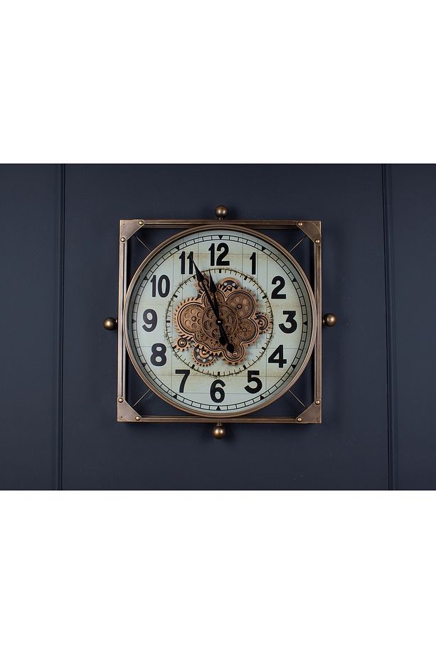 Hawthorne Metal Çarklı Duvar Saati 70x70 Cm - 2