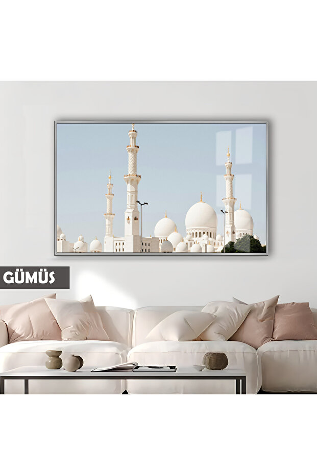 Amazing | Shaykh Zayid Mosque Religious Soft Model | Framed Tempered Glass Table Single Horizontal