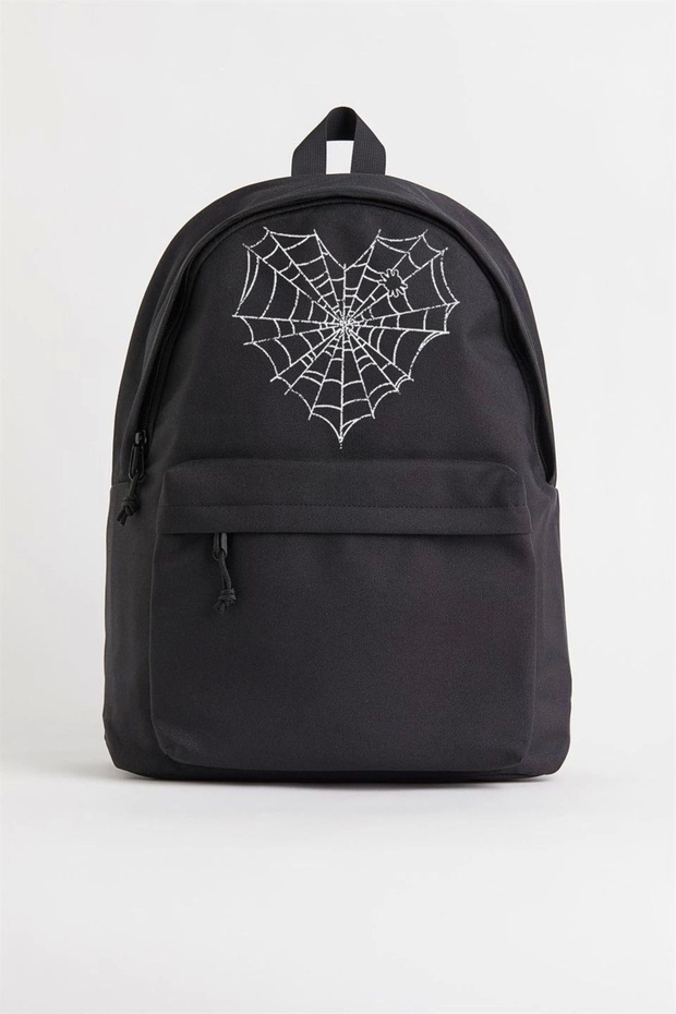 Heart Web Printed Unisex Backpack - 2
