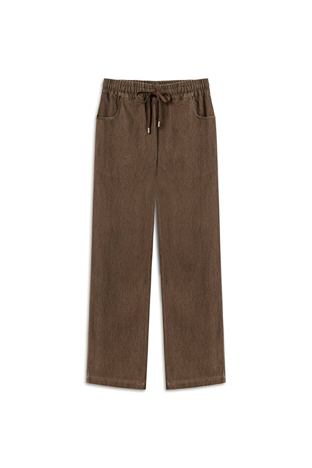 ELASTİK BEL NON DENİM PANTOLON - 3