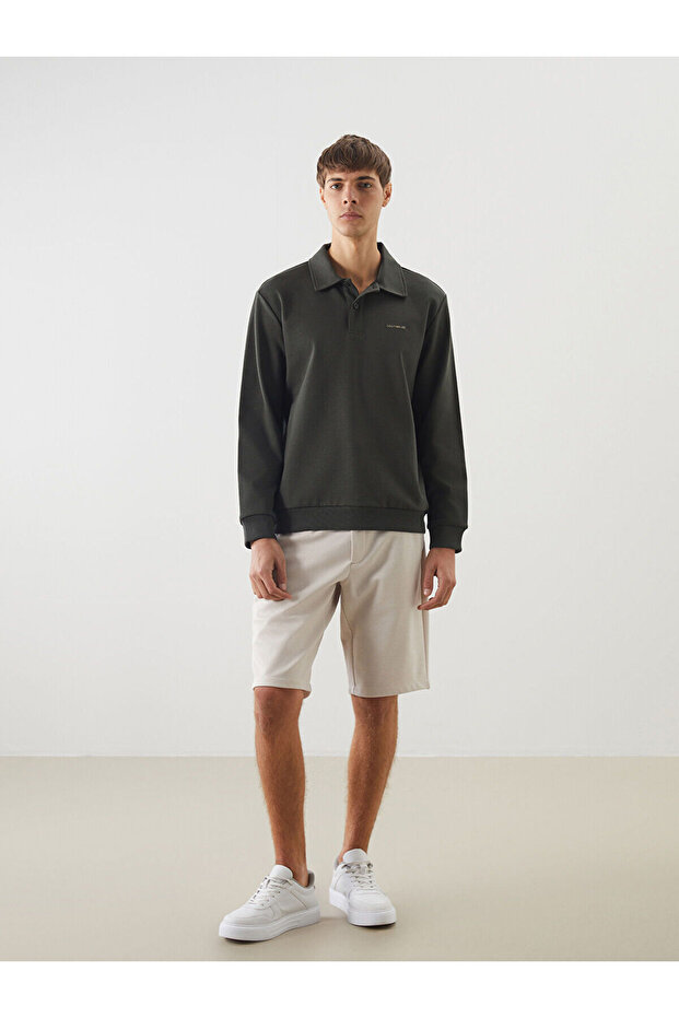 Beige Standard Fit Men's Shorts