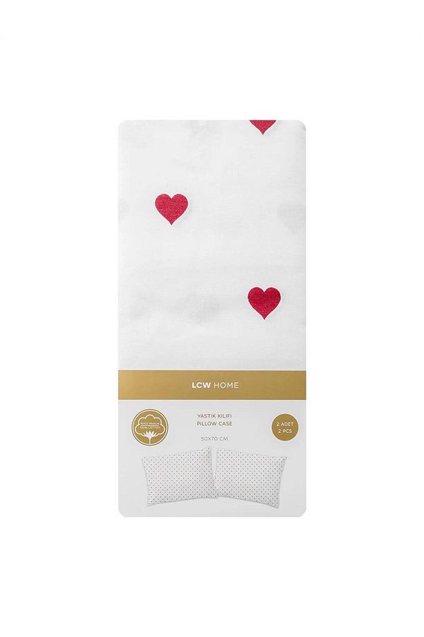 LCW HOME Kalp Baskılı Yastık Kılıfı 2'li 50x70 cm (W5) - 4