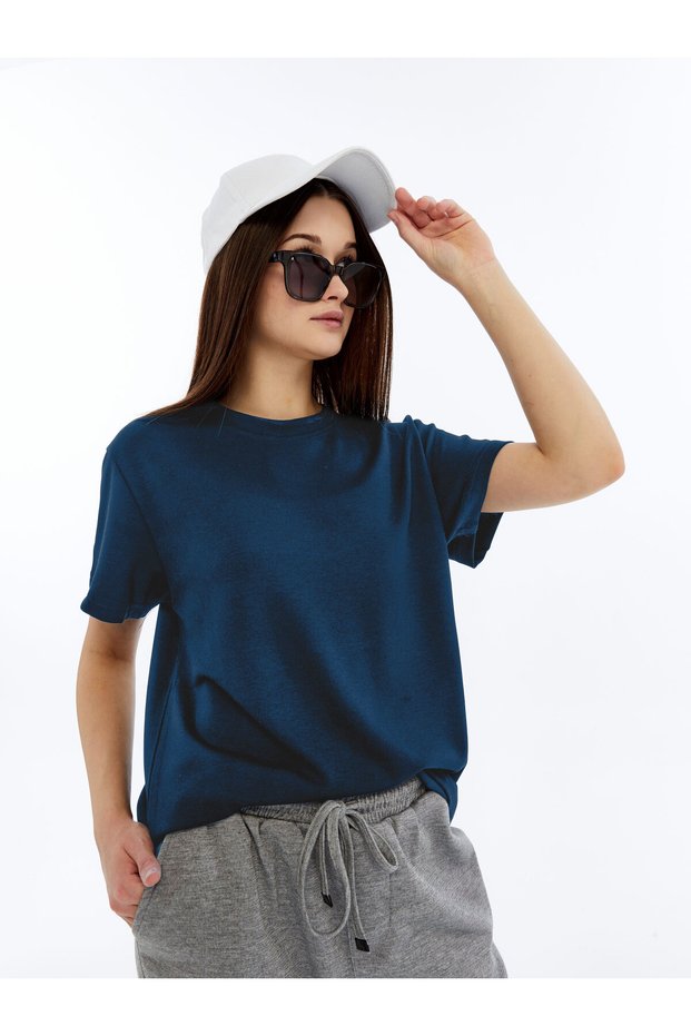 Women's Modal Fabric Regular Premium (Bol Kalip)Basic T-Shirt Vibrant Non-Fading Color Silky Touch T-Shirt