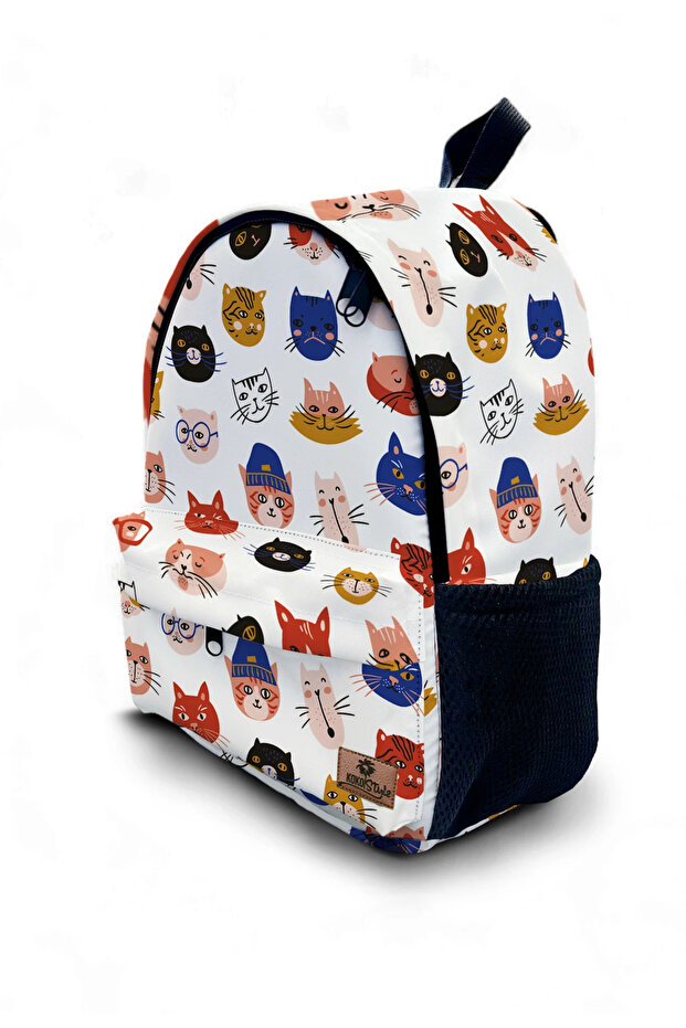 حقيبة ظهر منقوشة برأس قطة - 1