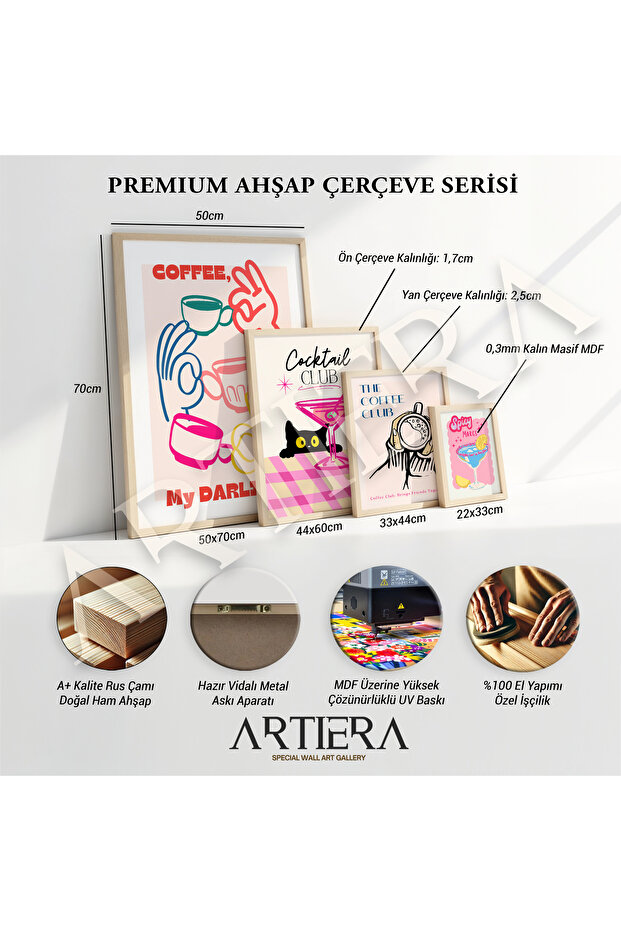 Maximalist Çiçekler - Ahşap Çerçeveli Mutfak Tablosu, Mutfak Kafe Bar Dekorasyonu - 4