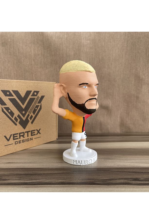 Mauro Icẩrd.i Gẩlẩtẩsẩrẩy 3d Futbolcu Taraftar Biblo Figür Erkek Hediyelik Oyuncak Sarı Kırmızı - 3