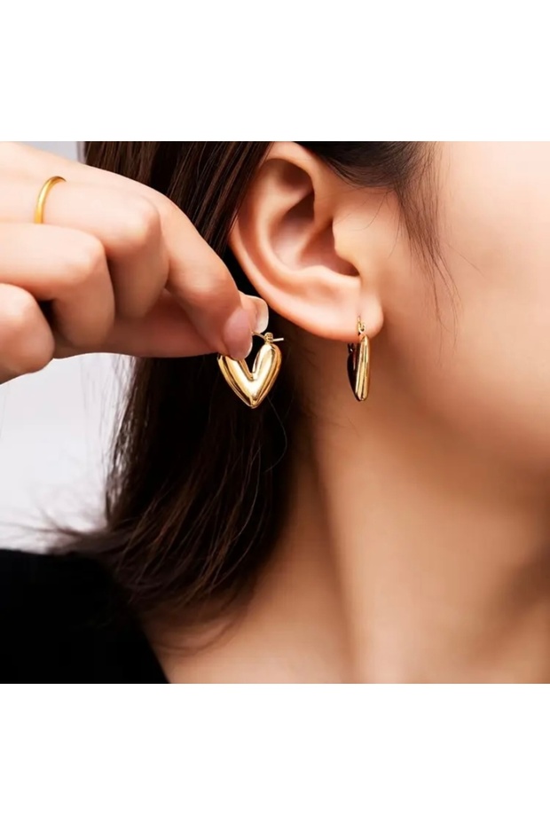 Hei Gold Yellow Heart Dangle Stylish Appearance Dangle Daily Use Women's Earrings