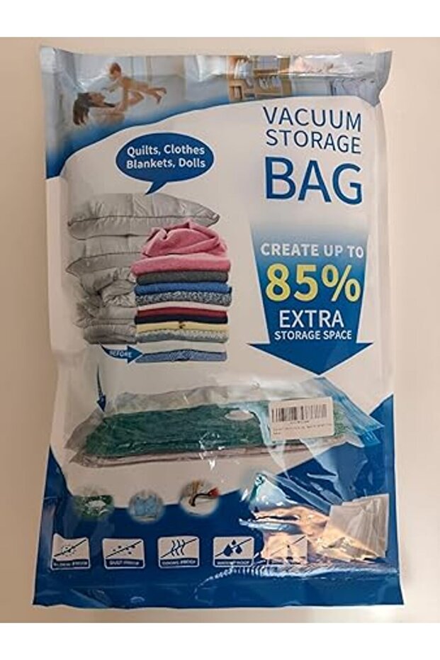 5-Pack Medium Vacuum Storage Bags (40x60cm), Reusable Space Savers for Clothes, Bedding, Travel
