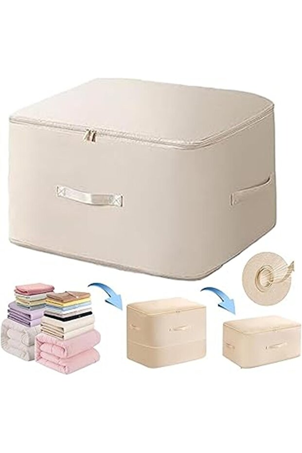 Heavy Duty Self-Compression Storage Bag 54x42x60cm for Clothes, Bedding & Comforters