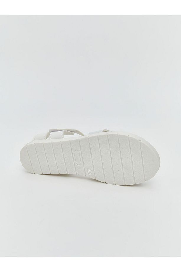 Çapraz Bantlı Cırt Cırtlı Kız Çocuk Sandalet - 4