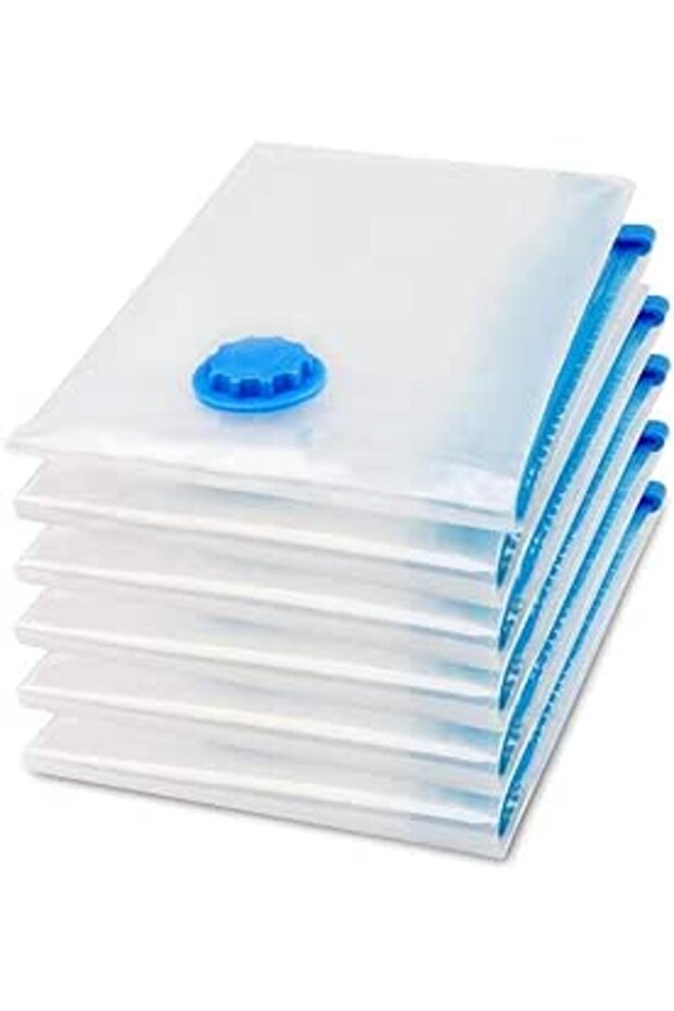 Vacuum Space Saver Reusable Sealer Storage Bags 60x80cm, With Suction Pump, Pack Of 6