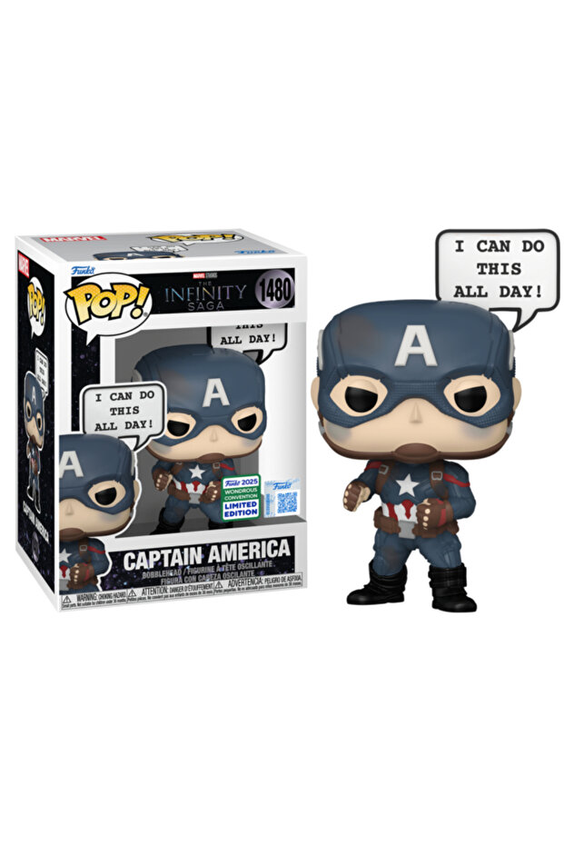Marvel Captain America 'I Can Do This All Day' Pop! 2025 Wondrous Convention Exclusive #1480 - 1