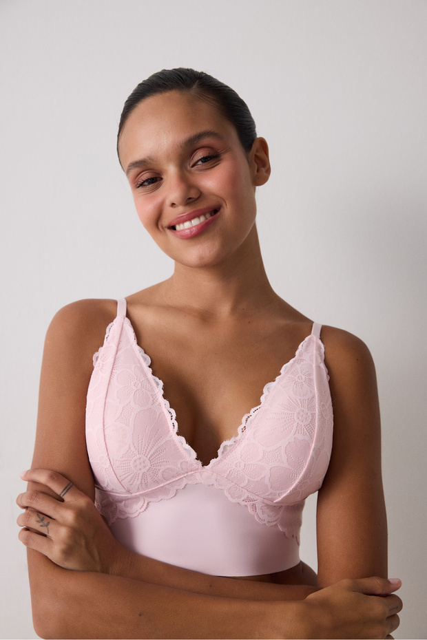 Broderie Pembe Bralet - 2