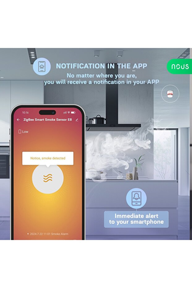 Smart Smoke Sensor E8, Zigbee - 3