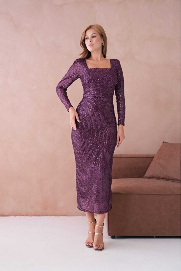 Abiye Pullu Elbise - 1